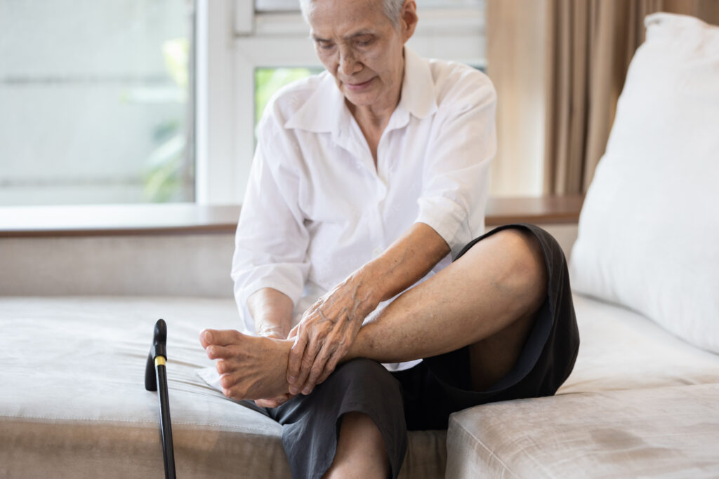 elderly with foot pain